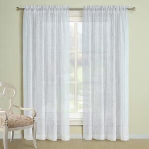 NWT Sunflower Lace Rod Pocket Window Curtain, 2 PC. 54"W x 63"H